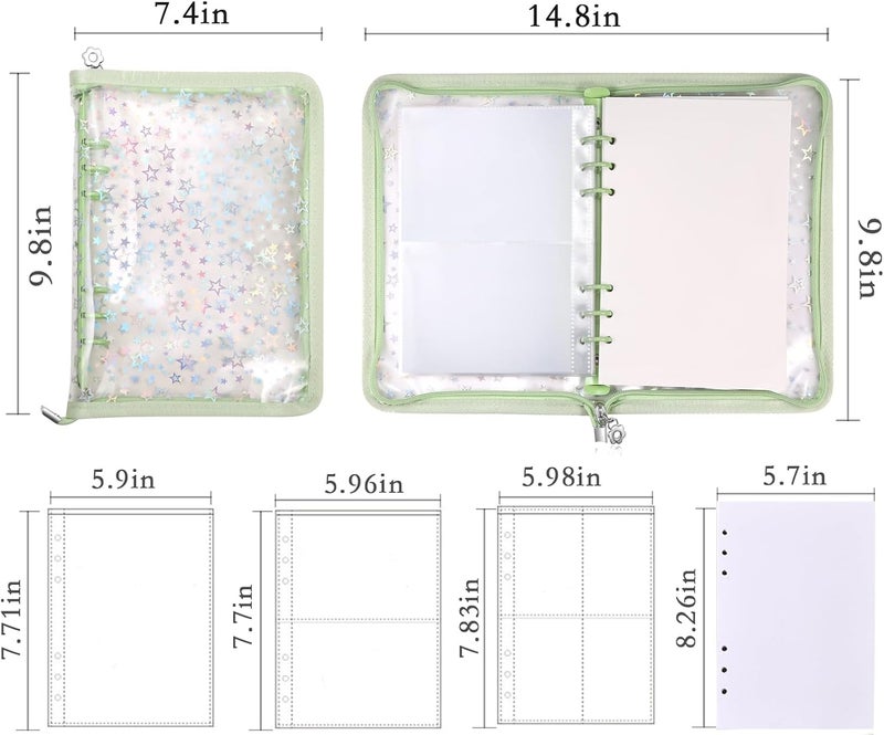 MUDOR 4 in 1 Sticker Storage Organizer, Binder with Storage Sleeves and Release Paper, Reusable Collecting Book Album Holder, A5 Blank Sticker Container Organizer - Image 2